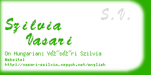 szilvia vasari business card